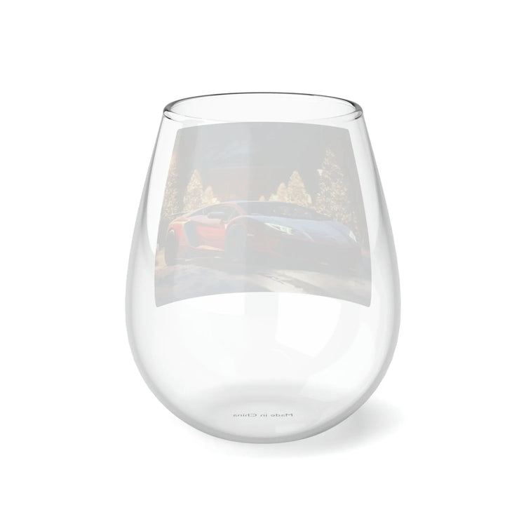 Stemless Wine Glass, 11.75oz, Luxury Car portrait, fancy wine glass, Holiday wine glass, Party Wine glass, Corporate gift, Fancy Xmas gift The Aurora Touch