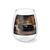 Stemless Wine Glass, 11.75oz, Black Car Portrait, Fancy Wine Glass, Designer drinking glass, Holiday Wine glass, Corporate gifts, Xmas gift The Aurora Touch