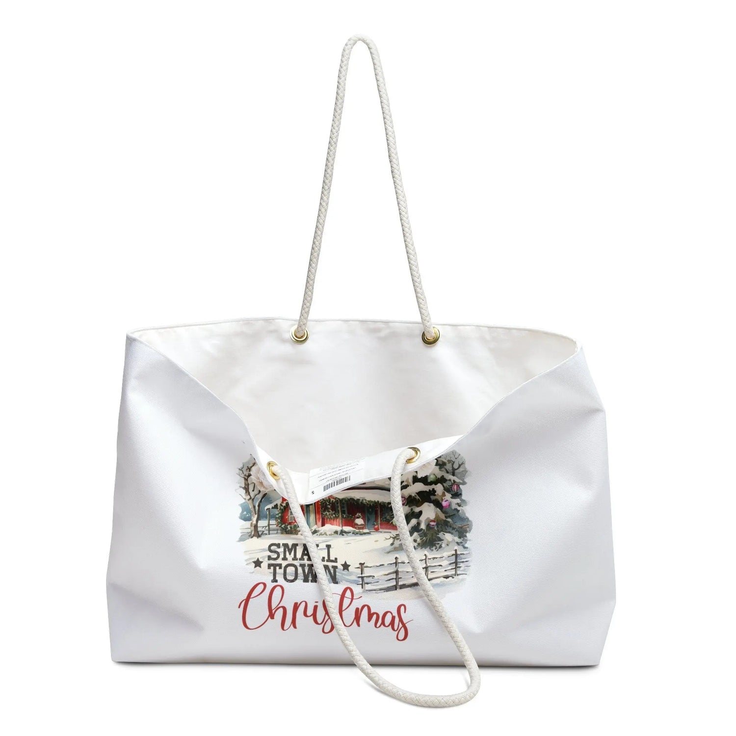 Country Xmas Weekender Bag, Holiday Tote Bag, Great Holiday Gift, Makeup Bag, Designer Bag, Holiday Art The Aurora Touch