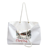 Country Xmas Weekender Bag, Holiday Tote Bag, Great Holiday Gift, Makeup Bag, Designer Bag, Holiday Art The Aurora Touch