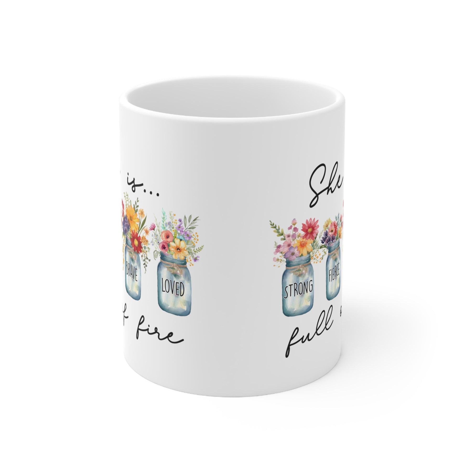 Ceramic Mug 11oz, Everyday inspirational empowerment positive fierce women strong leader beverage coffee cup
