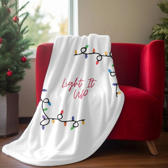 Velveteen Xmas Holiday Plush Blanket warm fuzzy bed spread covering couch festive novelty any room throw The Aurora Touch