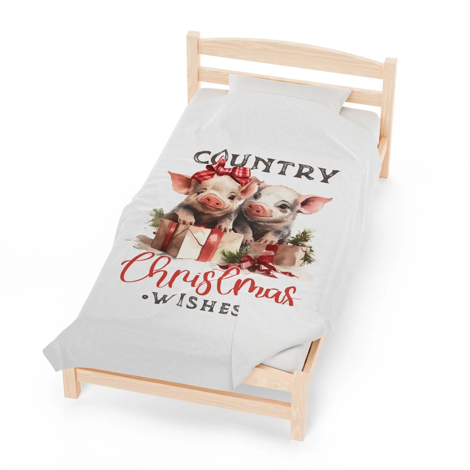 Velveteen Plush Blanket, Country Xmas Farm House Decor Fleece Warm Animal Print Throw, Cozy Winter Holiday Gift, Home Living Room Bedding The Aurora Touch