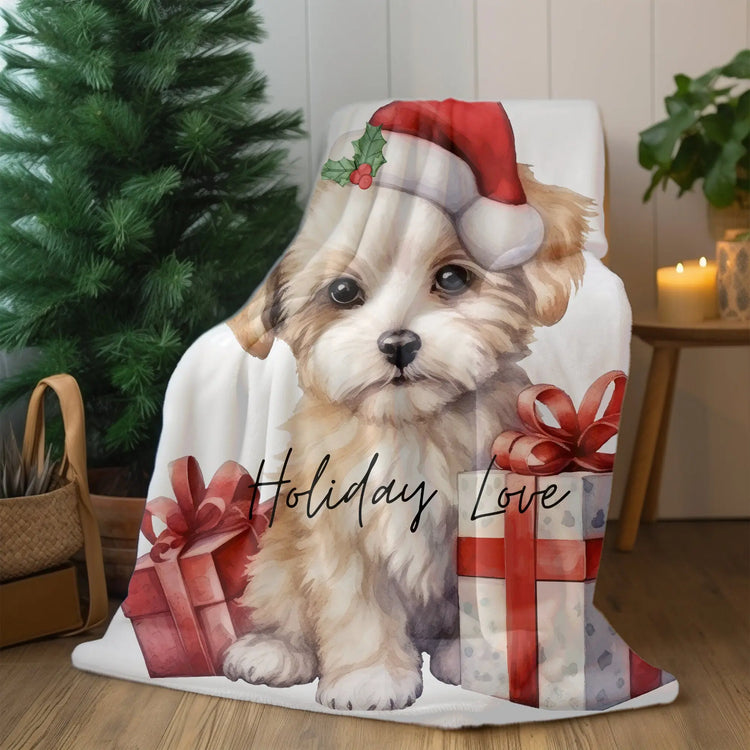 Velveteen Plush Blanket, Holiday Bed cover, Cute designer blankets, Festive Holiday items, White Winter Blanket, Fleece bed Cover The Aurora Touch