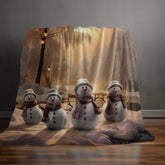 Velveteen Plush Blanket, Holiday Snowmen Designs, Xmas Holiday Bedspread, Designer Comfort, Novelty spread, Bed Designs, Xmas Bedroom The Aurora Touch