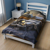 Velveteen Plush Blanket, Classic Car Design luxury stylish designer xmas holiday soft bedroom TV room fleece couch chair throw The Aurora Touch