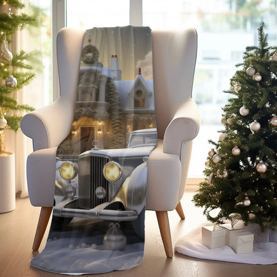 Velveteen Plush Blanket, Classic Car Design luxury stylish designer xmas holiday soft bedroom TV room fleece couch chair throw The Aurora Touch