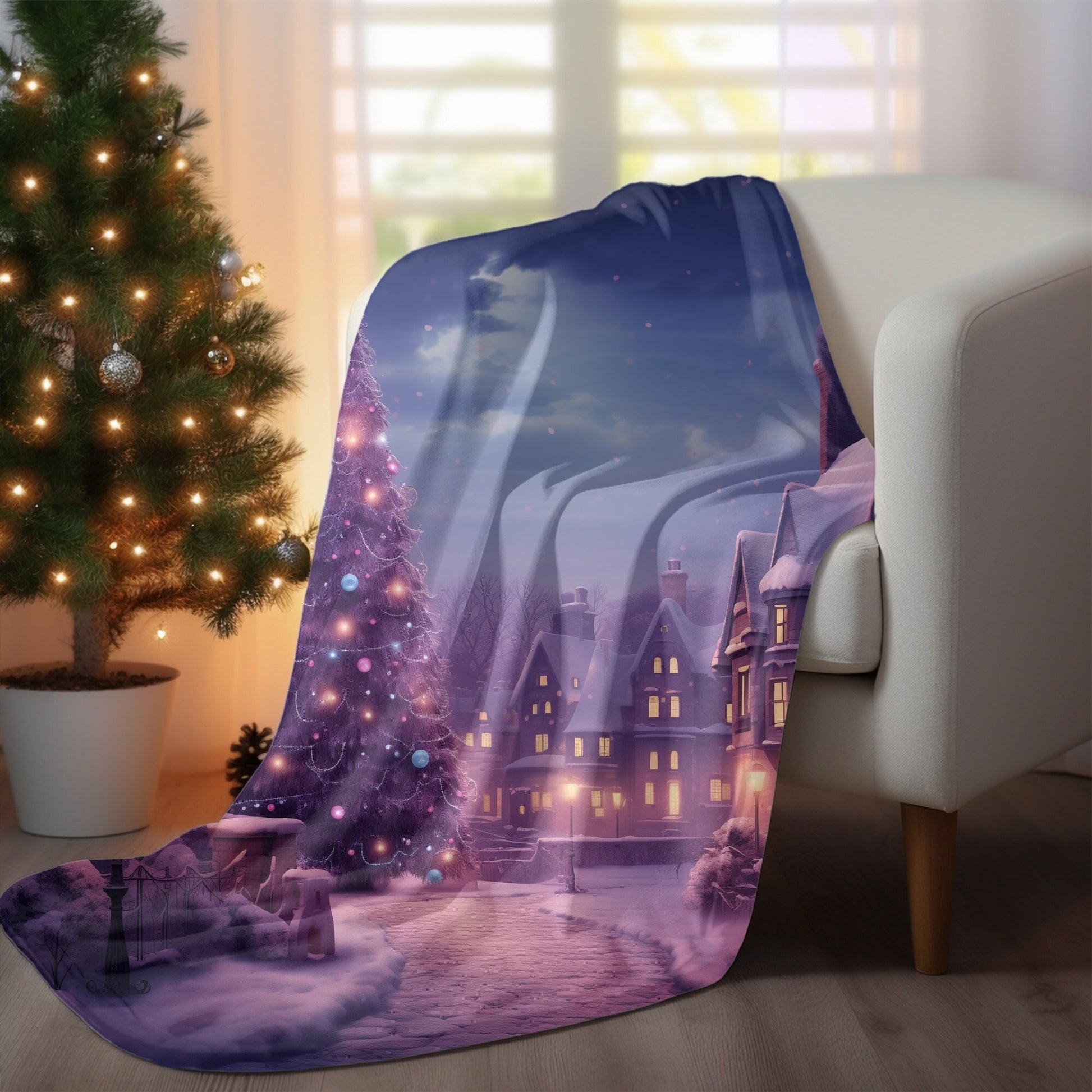 Velveteen Plush Blanket, Cozy Purple Blanket, Soft luxurious Blanket, Christmas Time Blanket, Colorful Blanket, Xmas Blanket Sale