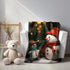 Velveteen Plush Blanket, Snowmen Blanket, Kids Room Blanket, Child Xmas Bed Cover, Soft Fleece Bed spread, Holiday Couch Throw The Aurora Touch
