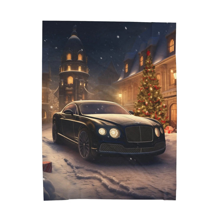 Velveteen Plush Blanket, black Bentley fancy luxury car designer snuggle fireplace couch guest room holiday throw blanket. The Aurora Touch