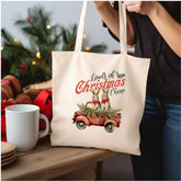 Cotton Canvas Tote Bag, Holiday Bag, Holiday Gift Bag, Everday Tote, Designer Tote, Animal Print Designs, Country Xmas, Farmhouse Decore The Aurora Touch