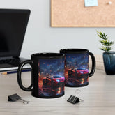 11oz Black Mug, Personalized red Lamborghini stylish designer coffee tea cup great for sports car lover The Aurora Touch