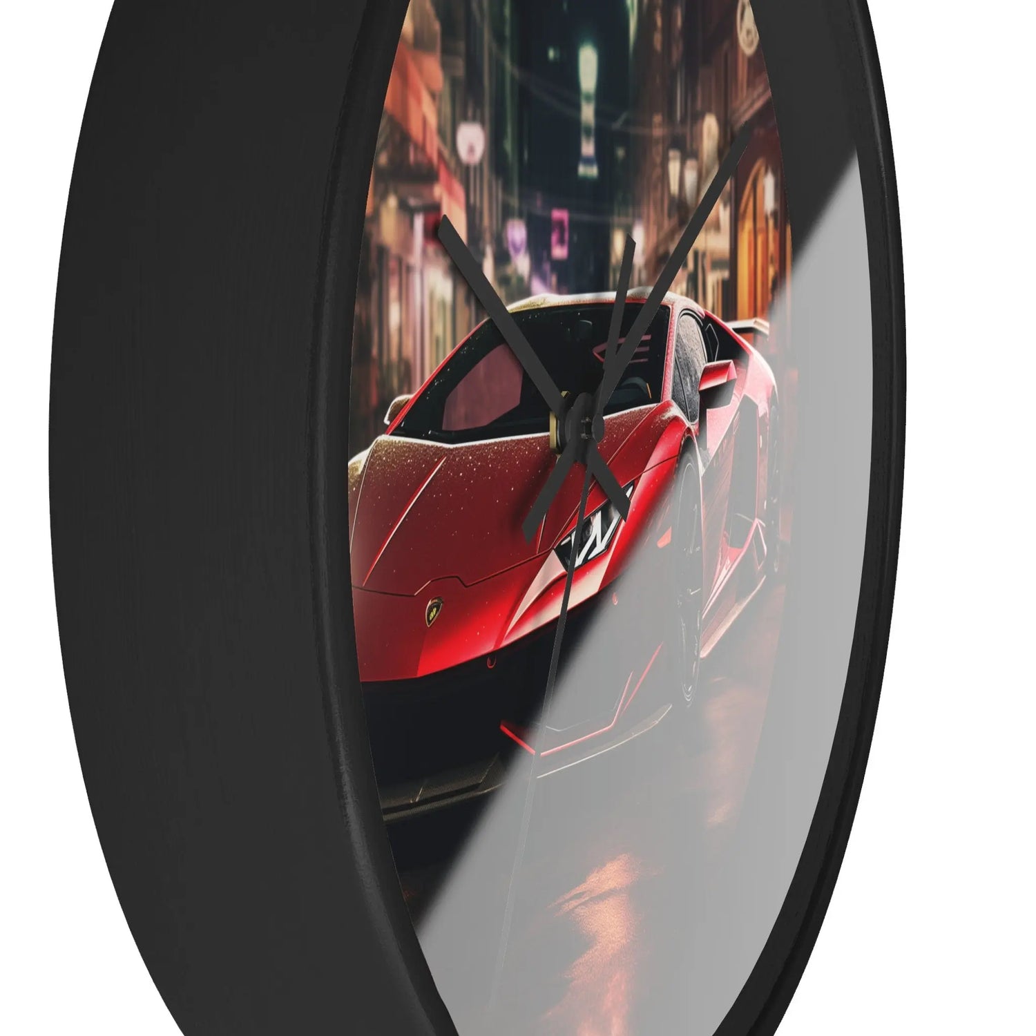 Wall Clock, Red Hot Lamborghini bachelor student dorm office home fancy exotic luxury car wall art The Aurora Touch