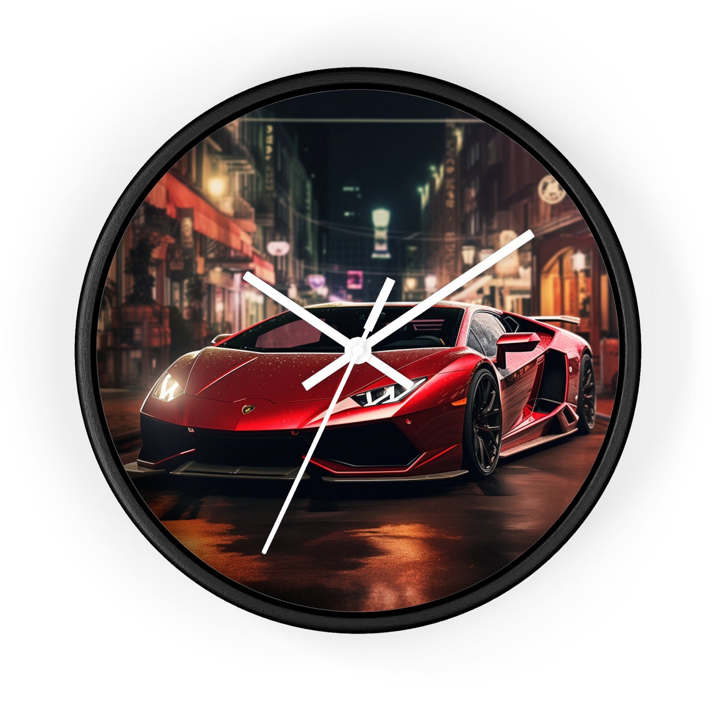Wall Clock, Red Hot Lamborghini bachelor student dorm office home fancy exotic luxury car wall art