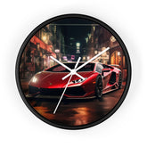 Wall Clock, Red Hot Lamborghini bachelor student dorm office home fancy exotic luxury car wall art The Aurora Touch
