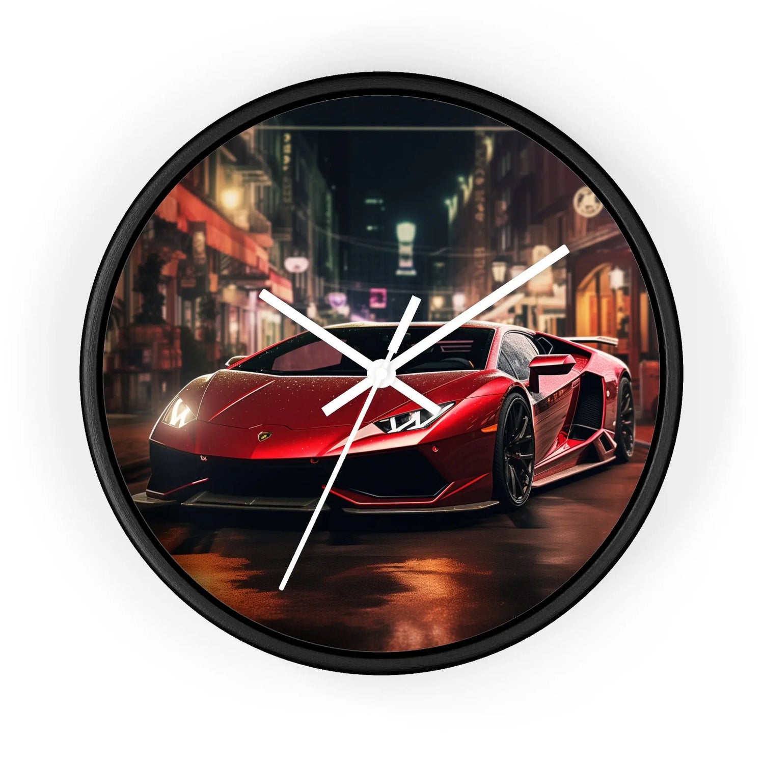 Wall Clock, Red Hot Lamborghini bachelor student dorm office home fancy exotic luxury car wall art