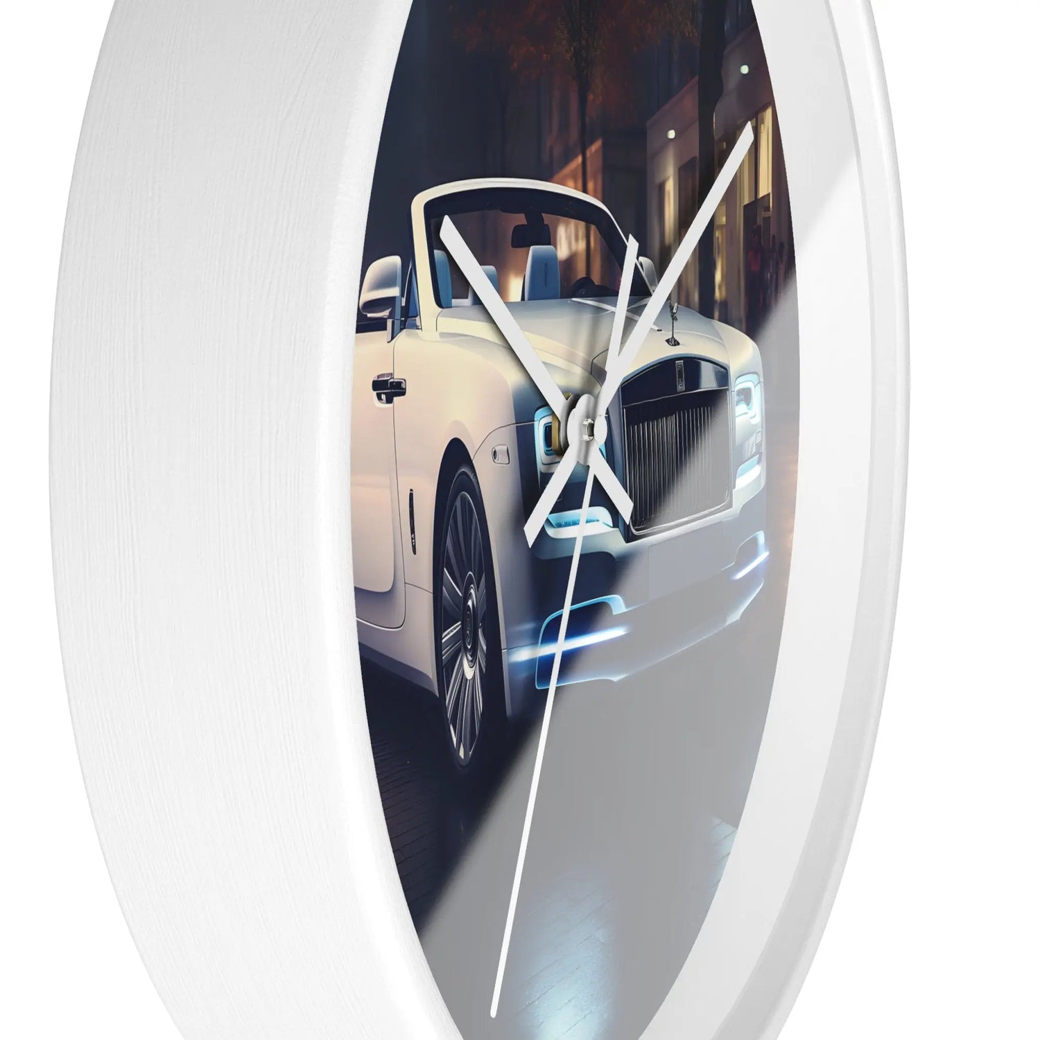 Wall Clock, Rolls-Royce white stylish timepiece fancy luxury high-end designer room decor Wall Clock The Aurora Touch