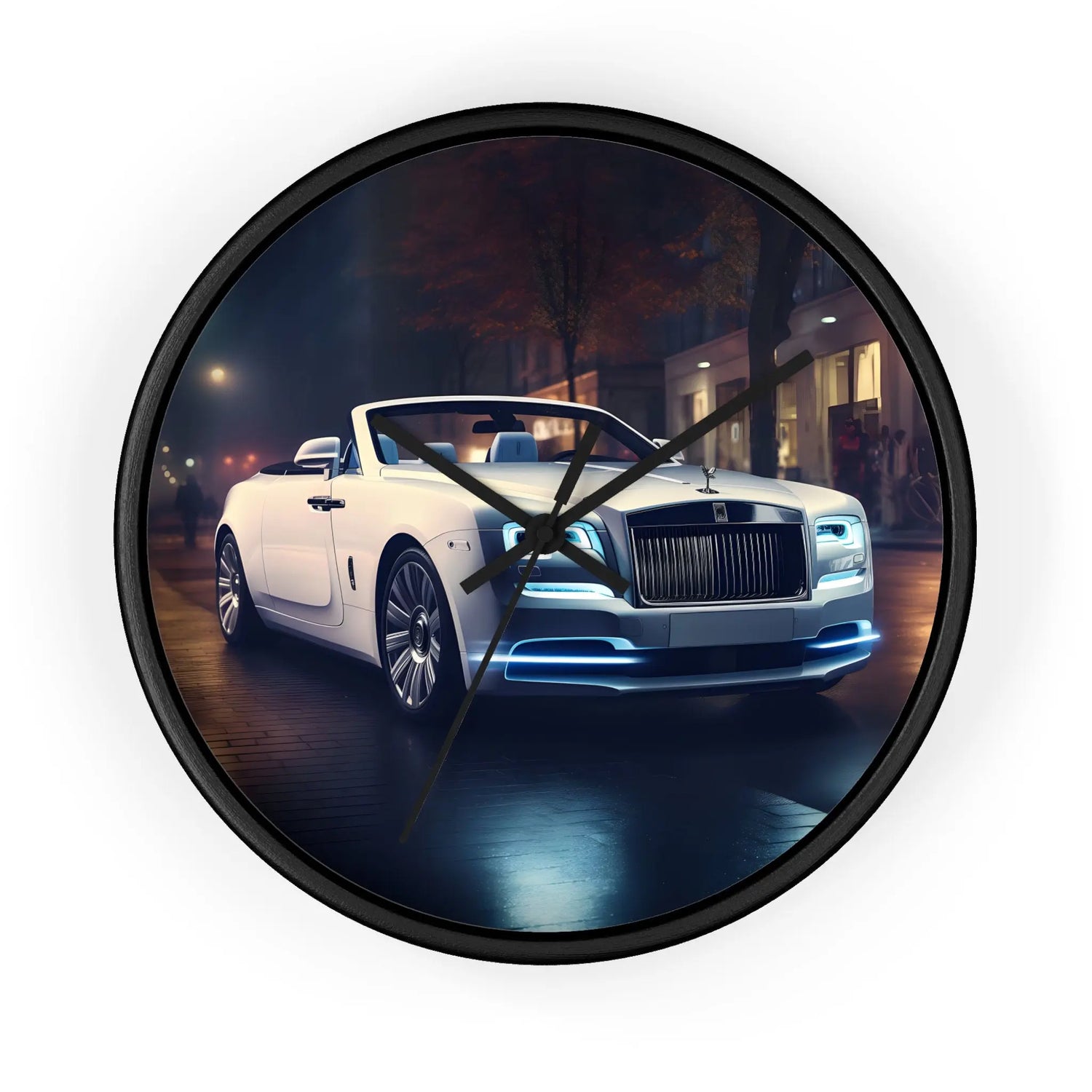 Wall Clock, Rolls-Royce white stylish timepiece fancy luxury high-end designer room decor Wall Clock The Aurora Touch