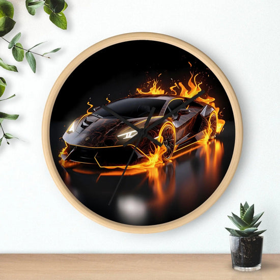 Wall Clock, Exotic black AI Car design portrait teen dorm room bedroom wall clock art decor great for pool room and man cave The Aurora Touch