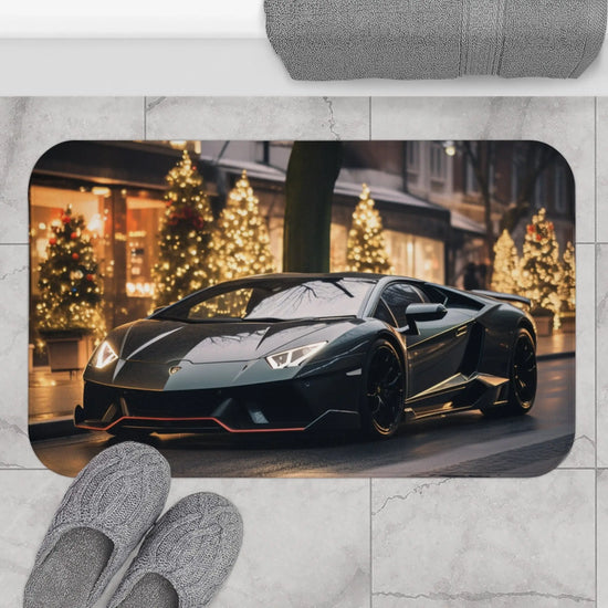 Luxury Black Lamborghini Bath Mat - Designer Bathroom Rug for Stylish Home Decor The Aurora Touch