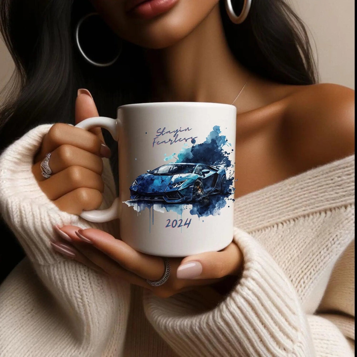 Ceramic Mug 11oz, Uplifting Coffee Mug, 2024 Inspirational items, New Year Coffe Mug, Gift for Son, Male Bday Gift, Lamborghini Design The Aurora Touch