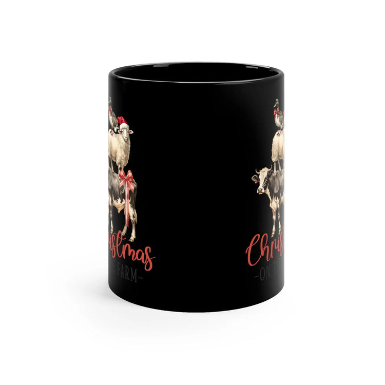 11oz Black Mug, Holiday Mug, Country Holiday, last Minute gift, Xmas party Item, Decorative Coffee Mug, Black Stylish Mug, Holiday item The Aurora Touch