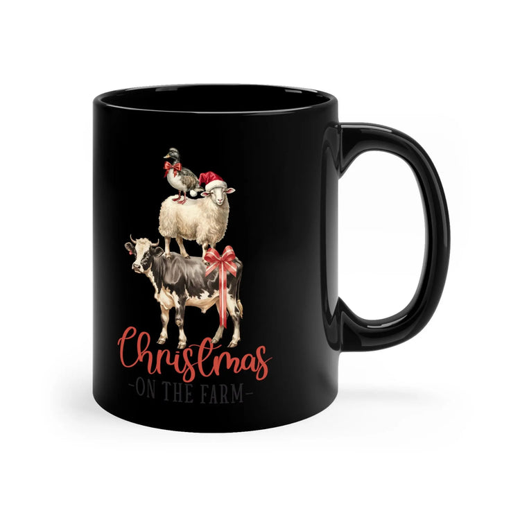 11oz Black Mug, Holiday Mug, Country Holiday, last Minute gift, Xmas party Item, Decorative Coffee Mug, Black Stylish Mug, Holiday item The Aurora Touch