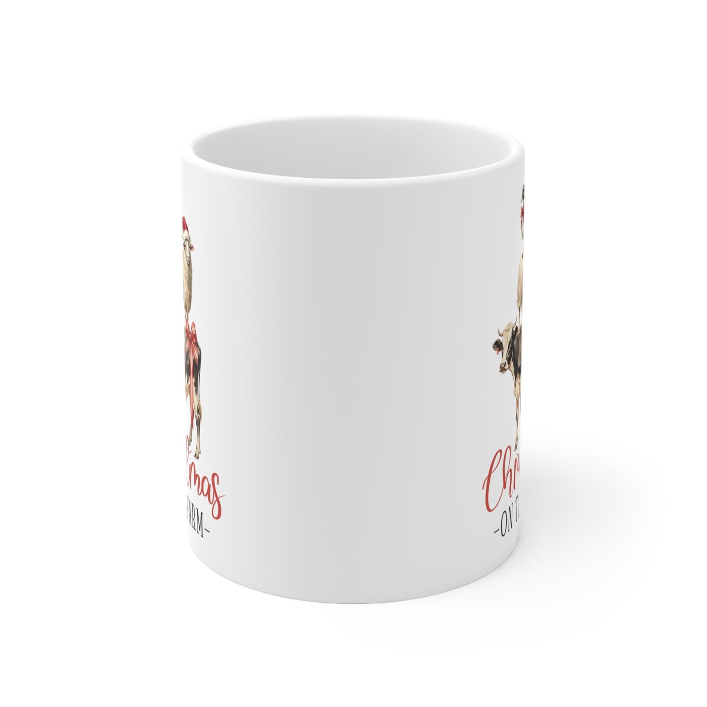Ceramic Mug 11oz, White Country Xmas mug, Holiday Tea Mug, Novelty Coffee Mug, Xmas mug, Office Mug, Great Xmas gift