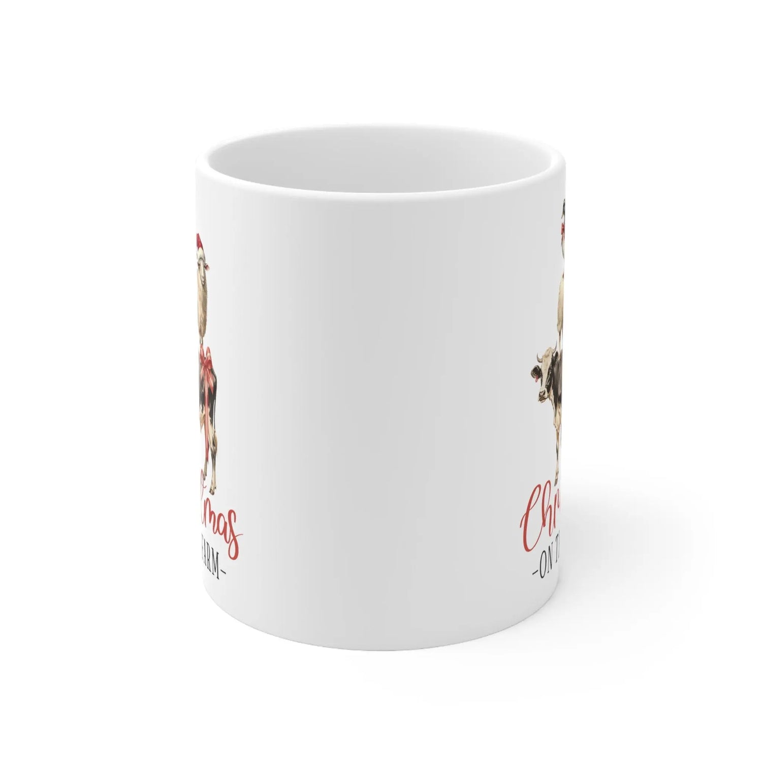 Ceramic Mug 11oz, White Country Xmas mug, Holiday Tea Mug, Novelty Coffee Mug, Xmas mug, Office Mug, Great Xmas gift The Aurora Touch