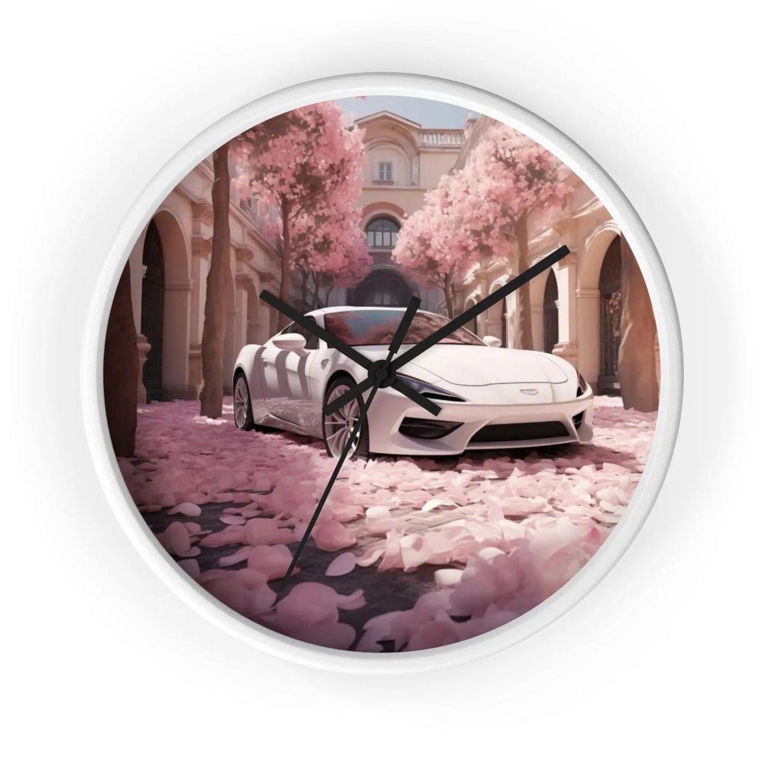 Wall Clock, White Lamborghini Design, Exotic Car Portrait, Perfect Valentines gift, Significant other gift, Sweet 16 Bday gift, Office Clock