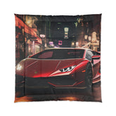 Comforter, Red Lamborghini, Designer Comforter, Male Bedroom Decor, Cozy Warm Comforter, Bed Comforter, Stylish Blanket