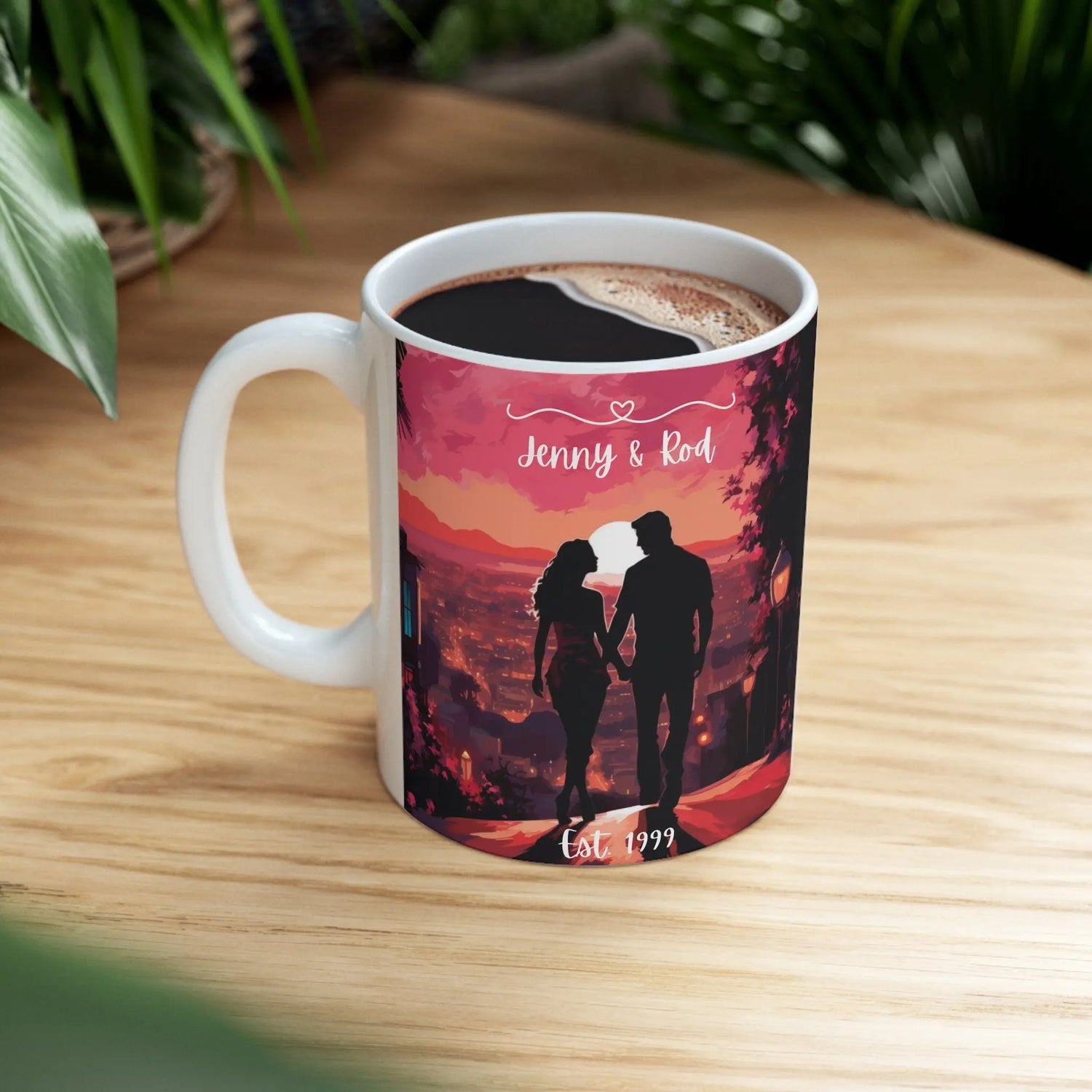 Ceramic Mug 11oz, (A) Personalized Valentines Couple Mug, Sweetheart Couples gift, Special Intimate gift, great Valentines Day gift The Aurora Touch