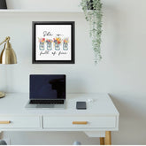 Gallery Canvas Wraps, Inspirational women empowerment floral simplicity wall colorful high quality square art canvas  gift for her design The Aurora Touch