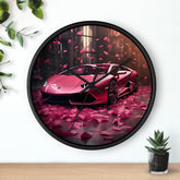 Wall Clock, Hot Pink Lamborghini modern stylish wall art room decor great gift for car lover The Aurora Touch