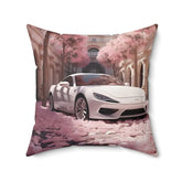 Spun Polyester Square Pillow, white exotic Lamborghini chic modern artwork stylish couch bed dorm room cushion entryway throw pillow display The Aurora Touch