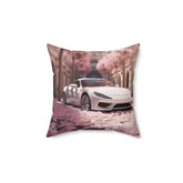 Spun Polyester Square Pillow, white exotic Lamborghini chic modern artwork stylish couch bed dorm room cushion entryway throw pillow display The Aurora Touch