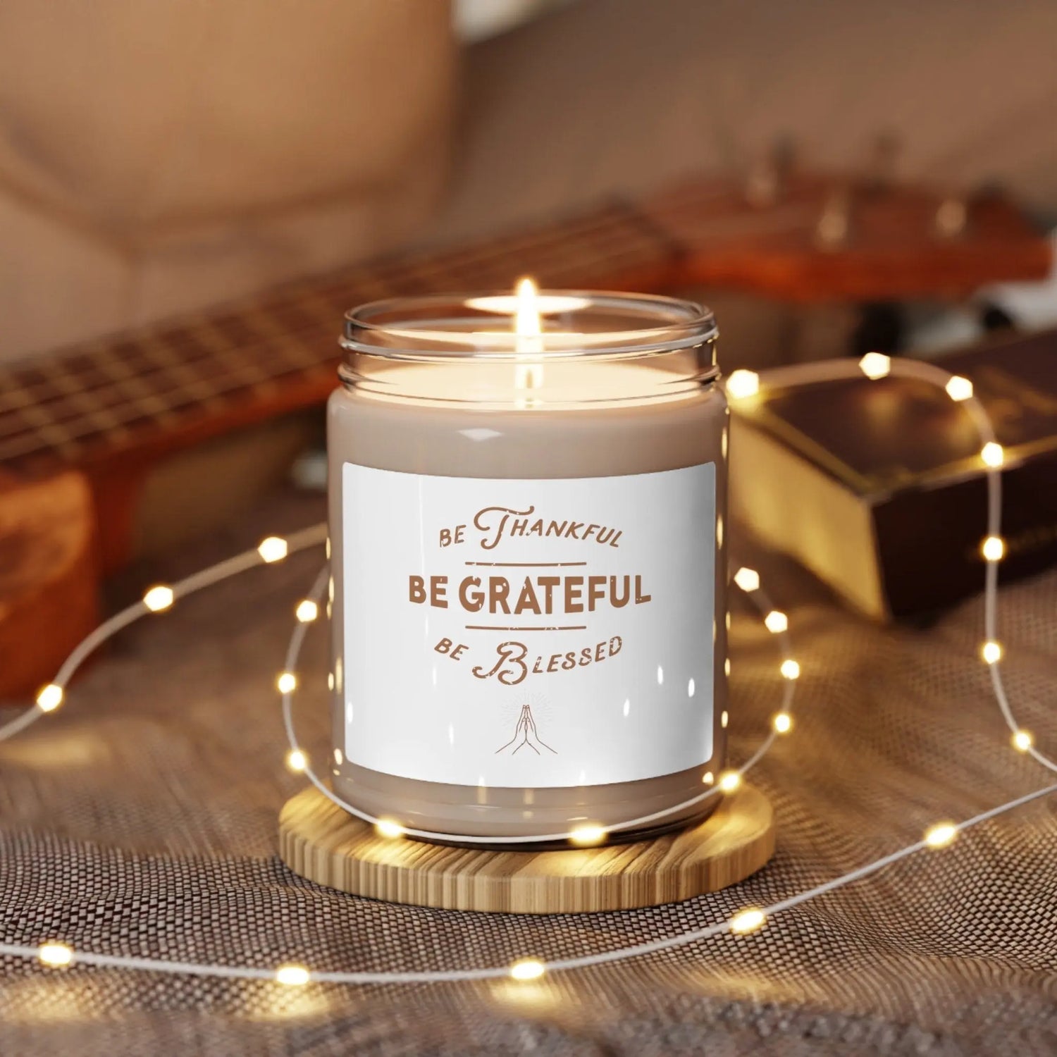 Scented Soy Candle, 9oz, eco friendly candle,scented candle, Thankful meditation candle, spiritual candle,candle gift The Aurora Touch