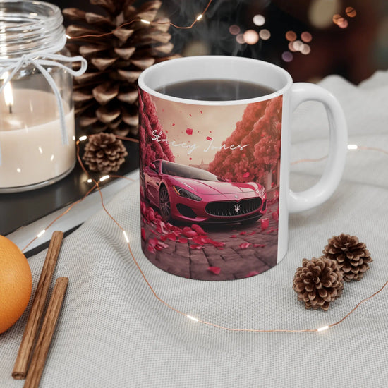 Ceramic Mug 11oz, Personalized Valentines Mug, Hot Pink Maserati, Exotic Car designs, Gift for the Car Lover, Boss Coffee Mug, Luxury Mug The Aurora Touch