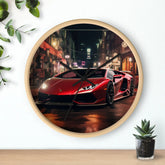 Wall Clock, Red Hot Lamborghini bachelor student dorm office home fancy exotic luxury car wall art
