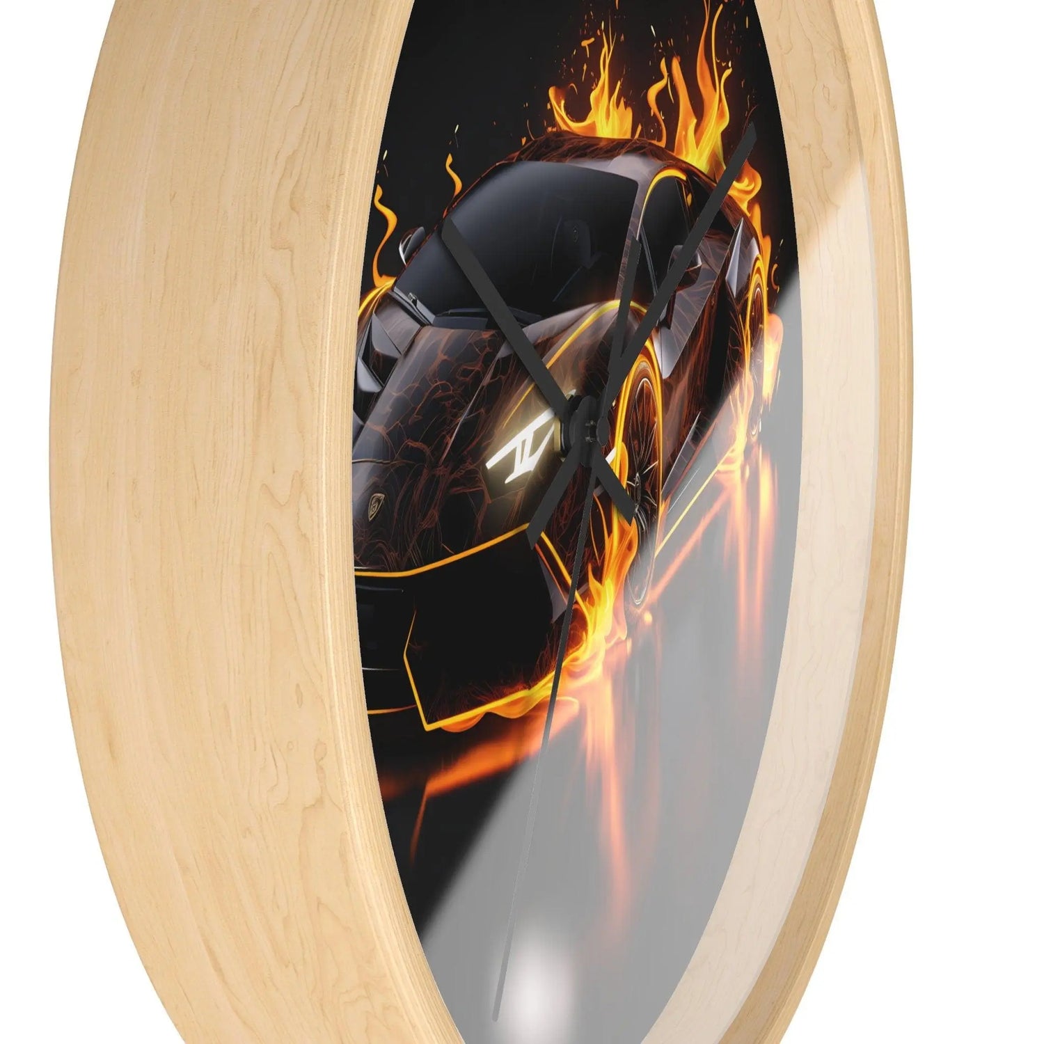 Wall Clock, Exotic black AI Car design portrait teen dorm room bedroom wall clock art decor great for pool room and man cave The Aurora Touch