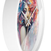 Wall Clock, Cool AI modern day home office restaurant beauty salon colorful female art wall clock design The Aurora Touch