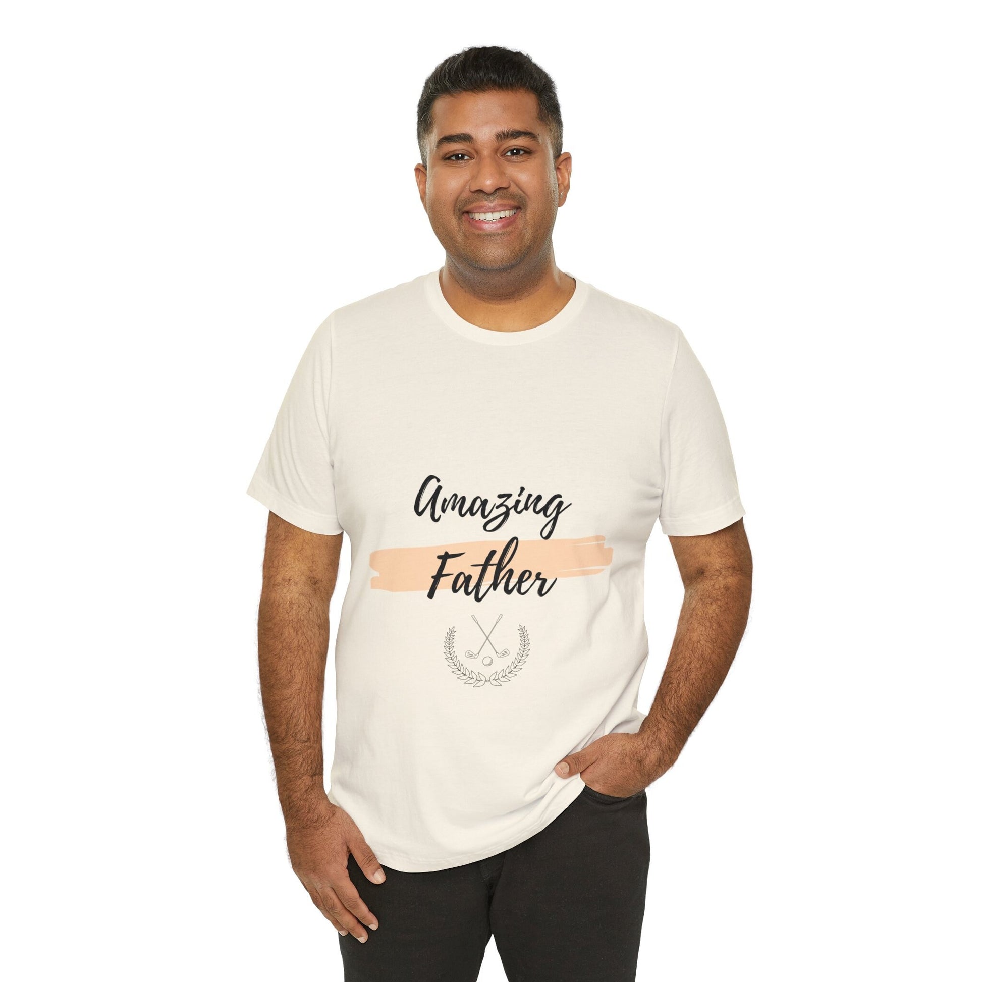 Amazing Father Unisex Jersey Short Sleeve Tee, Great Dad Xmas bday novelty short sleeve casual gift for every day use