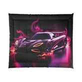 Comforter - Hot Rod Exotic Race Car AI Artwork Designer Quilt, Boy Room Decor Gift, Cozy Warm Modern Day Bedspread, Teen Bedroom Decor, The Aurora Touch