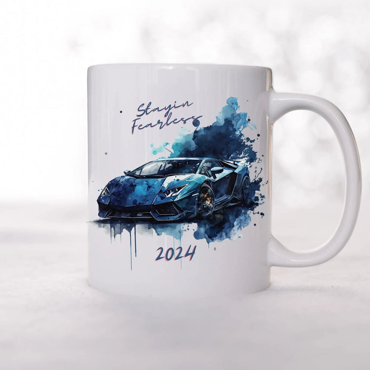 Ceramic Mug 11oz, Uplifting Coffee Mug, 2024 Inspirational items, New Year Coffe Mug, Gift for Son, Male Bday Gift, Lamborghini Design The Aurora Touch
