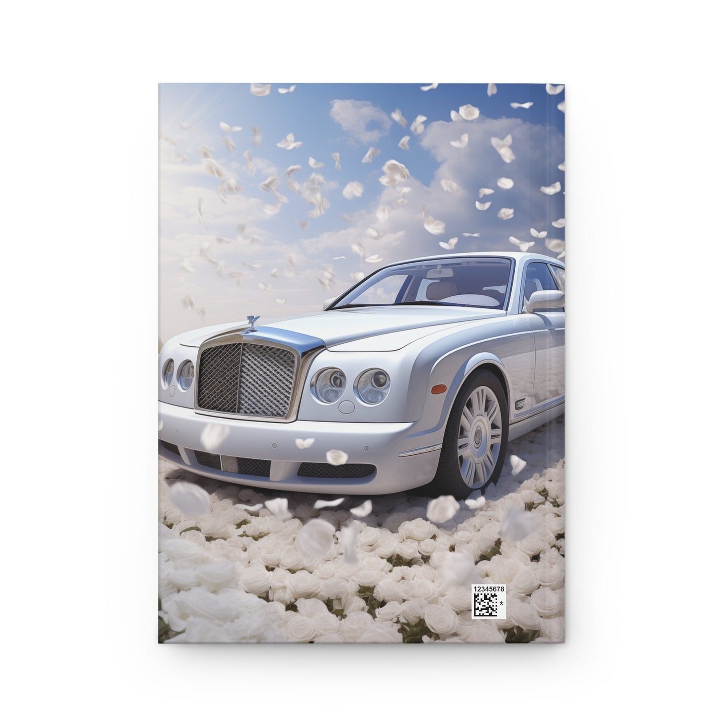 Hardcover Journal Matte, White Rolls Royce, Personal writing book, designer notebook,Daily Journal, Daily Dairy, Screenwriter Journal