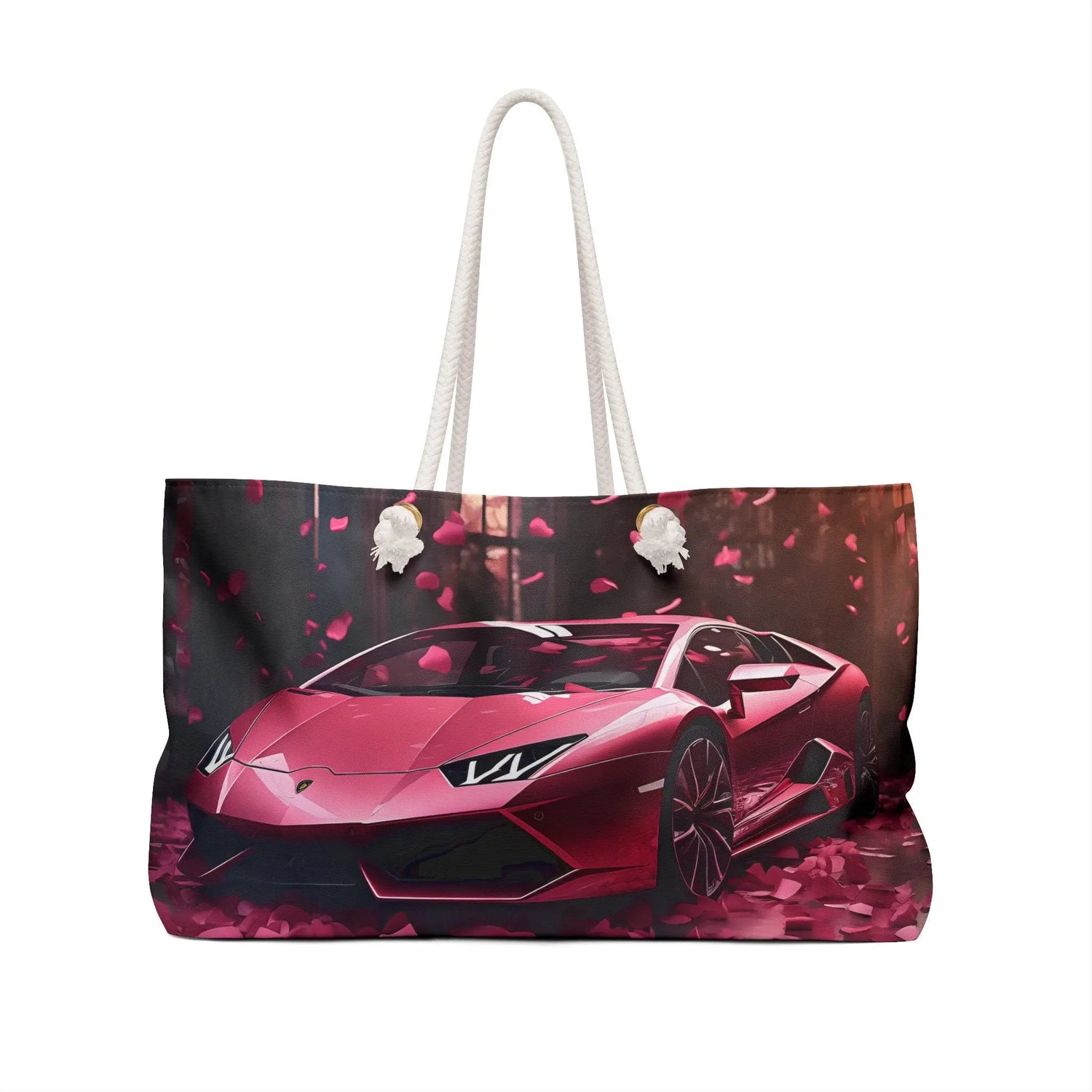 Pink Lamborghini Weekender Bag, Stylish Travel Bag, Carry on Purse, Designer Luxury Bag, Large Tote Bag for Women, Weekend Getaway Overnight The Aurora Touch