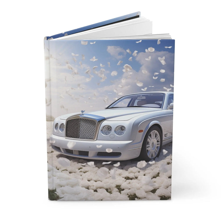 Hardcover Journal Matte, White Rolls Royce, Personal writing book, designer notebook,Daily Journal, Daily Dairy, Screenwriter Journal The Aurora Touch