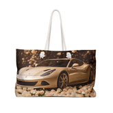 Ferrari Creme Weekender Bag, Fancy Girl Designer Overnight Carry-on, Great Gift, Large Travel Tote The Aurora Touch
