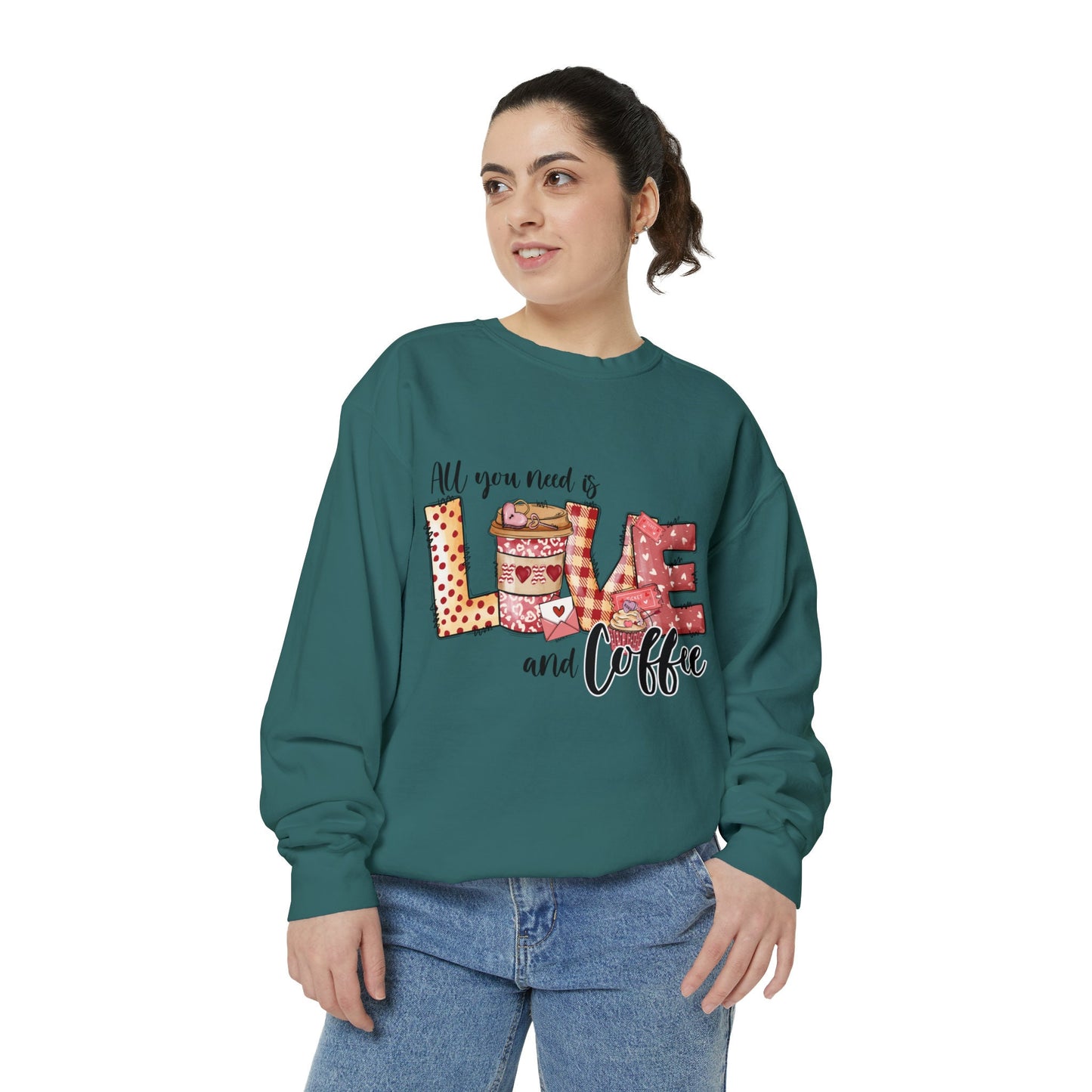Unisex Garment-Dyed Sweatshirt, Valentines Day sweater, Valentine Lovers gift, Novelty Shirt, Girlfriend Valentine Gift, Warm cozy Sweater