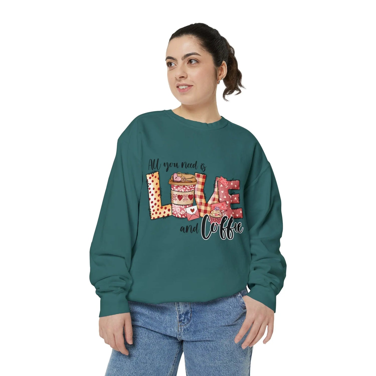 Unisex Garment-Dyed Sweatshirt, Valentines Day sweater, Valentine Lovers gift, Novelty Shirt, Girlfriend Valentine Gift, Warm cozy Sweater
